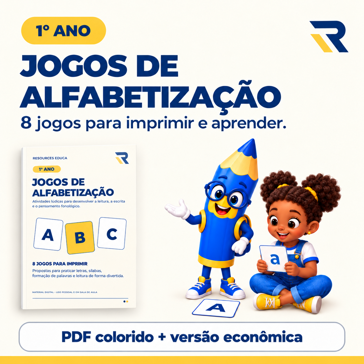 Capa oficial de Jogos de Alfabetização, 1º ano