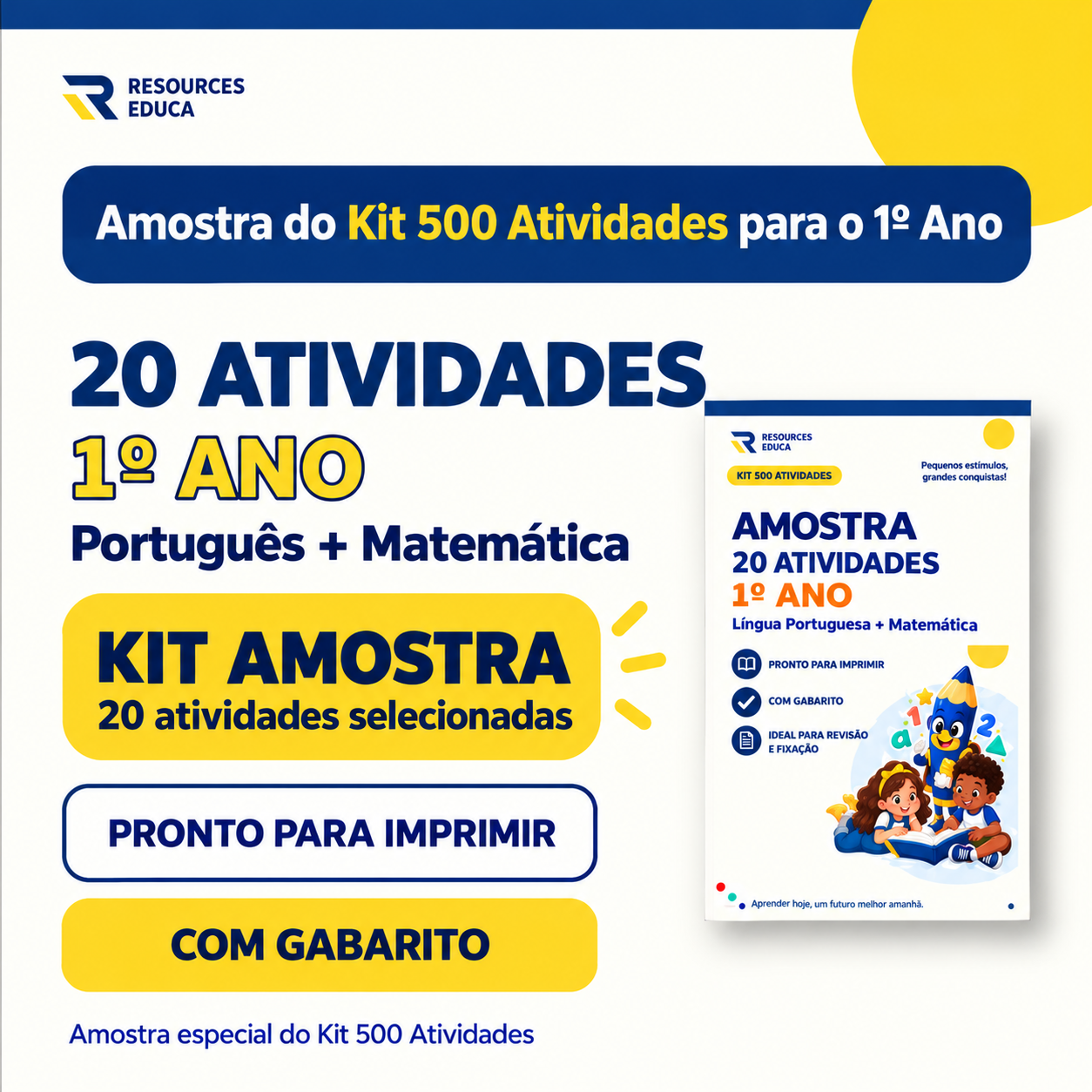 Capa oficial de Kit 20 Atividades Gratuitas, 1º ano