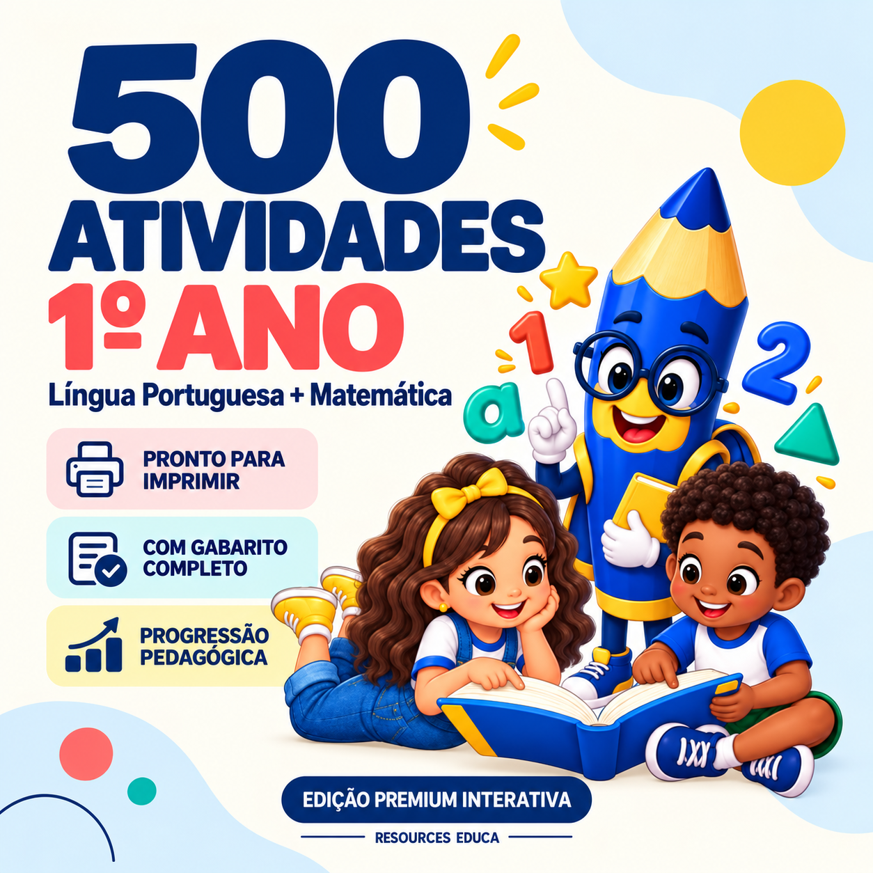 Capa oficial de Kit 500 Atividades, 1º ano